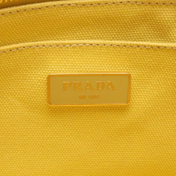 Prada Tote Bag Canapa Mini Bn2439 Yellow Canvas Canapa Tote - Picture 4 of 10